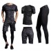 Three-piece Printing Thin Short-sleeved T-shirt Men's Running Training Sweat Breathable Sports Suits