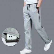 Men's Slim Solid Color Casual Sports Pants Large Size Gym Running Sweatpants