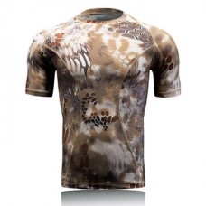 Outdoor Quick Dry Elasticity Camouflage Short Sleeve T-shirt Men's Python Pattern Skinny Fit Tees