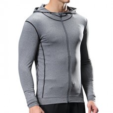 Men's Training Suit Long-sleeved Sports Jacket Reflective Zipper Moisture Wicking Workout Tops