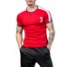 PRO Quick-drying Breathable Classic Printed Tops Mens Short Sleeve Skinny Fit Fitness Sports T-shirt