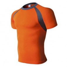 Men's Running Fitness Slim Quick-drying T-shirt Breathable Color Block Short Sleeve Tops