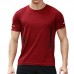 Mens Breathable Quick-drying Sweat Absorbent Sports Tops Gym Running Short Sleeved Training T-shirt