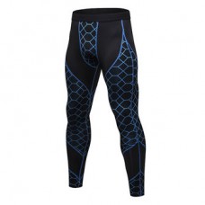 Mens Mesh Printing Patchwork Sport Pants Quick-drying Elastic Skinny Tights Bottoms