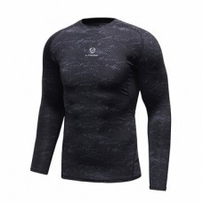 Mens Fitness Training Quick Drying Stretch T-shirt Tight Long Sleeve Sport Tees