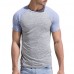 Leisure Patchwork Color Slim Fit Sport T-shirt Men's Outdoor Brief Style Round Neck Short Sleeve Top