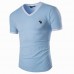 Mens Sports Style Slim Fit V Neck Tshirts Reindeer Embroidery Short Sleeved T Shirts Base Shirts