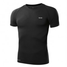 Men Round Collar Fitness Running Tights Short Sleeves T-shirt High Elastic Quick Dry Breathable Top Tees