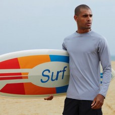 Mens Summer Beach Long Sleeve Breathable Surfing Swimwear Tops