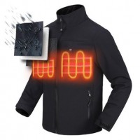 Outdoor Mens Heated Battery Jacket Cordless Heat Coat Motorcycle Winterwear