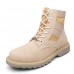 T02 Outdoor 14CM Men Martin Leather Mid-calf Boots Military Desert Casual Working Army Hiking Shoes