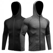 Men Fitness Running Training Sports Jacket Long-sleeved Zipper Casual Hoodie Quick-drying Coat