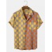 Mens Colorful Plaid Design Pocket Casual Shirts