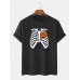 Mens Halloween Funny Pumpkin Printed Cotton Short Sleeve T-Shirts