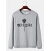 Mens Rose Monogram Print Round Neck Cotton Pullover Sweatshirts