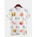 Mens Funny Fast Food Print Round Neck Cotton Short Sleeve T-Shirts