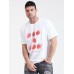 Mens Hand-Painted Strawberry Print O-Neck Plus Size Short Sleeve T-Shirt