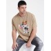 Mens Astronaut Bear Graphic Print Cotton Thin Short Sleeve Plus Size T-Shirt