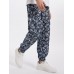 Mens Paisley Print Ethnic Style Drawstring Waist Jogger Pants